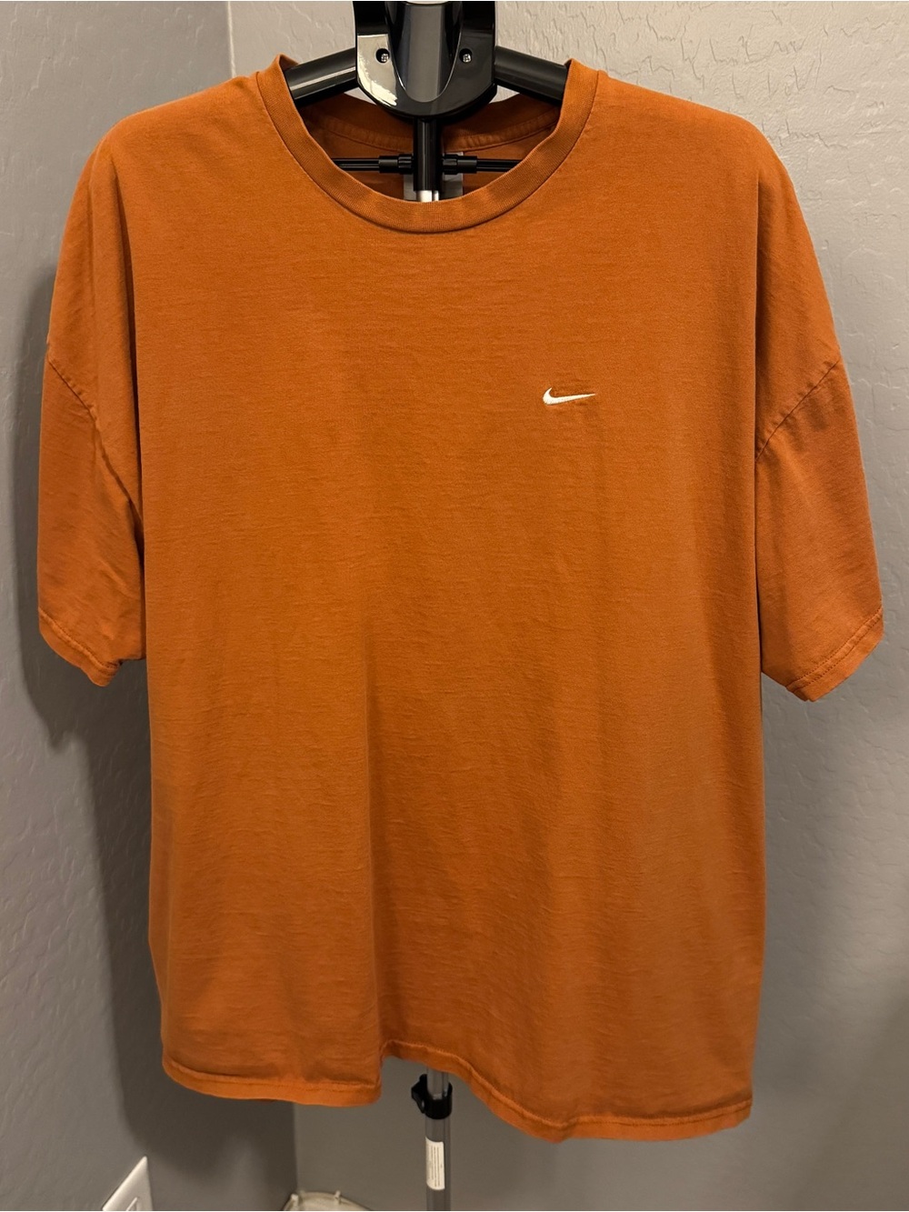 Vintage Nike Burnt Orange Silver Tag T-Shirt 3XL Y2K 90s Embroidered Swoosh